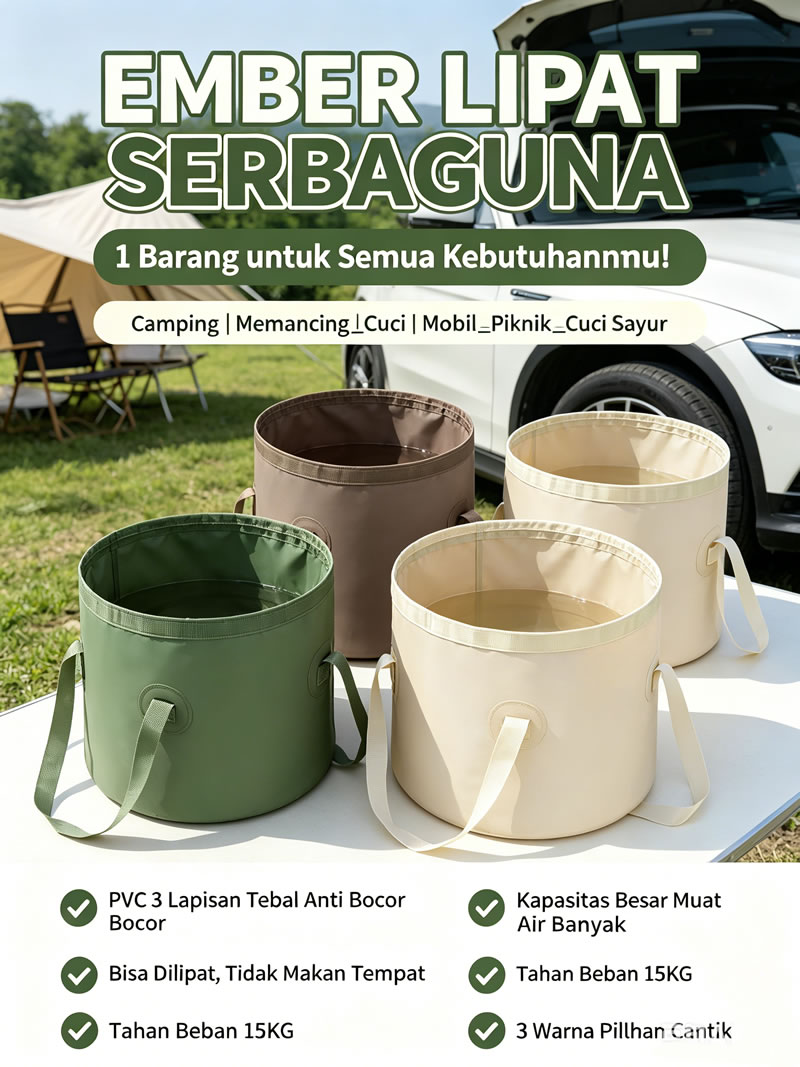 Bek air berlipat berkemah