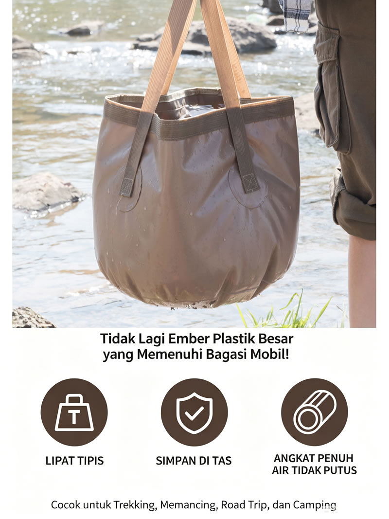 Bek air berlipat berkemah